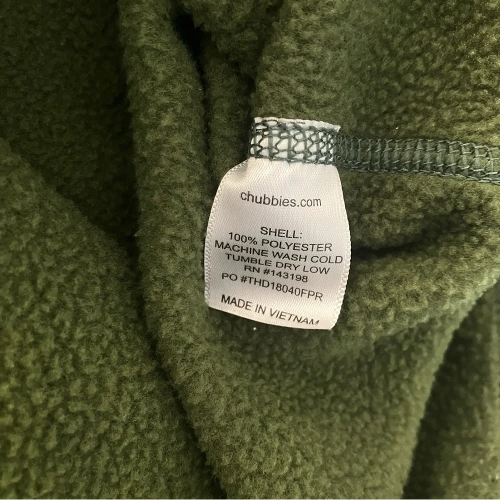 Chubbies Henley Sweatshirt Mens Small‎ Green Pullover Long Sleeve Fleece Preppy